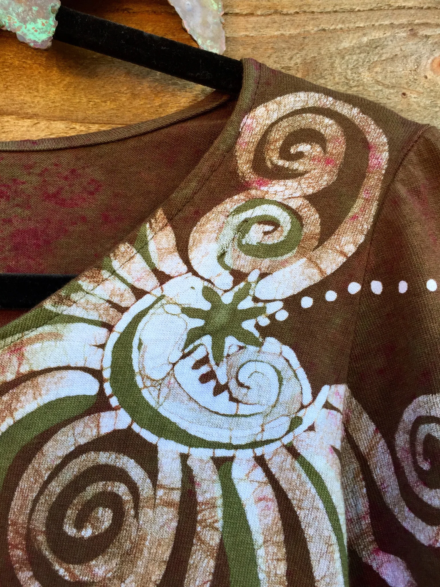 Sweet Shrooms Long Sleeve Batik Dress - Slight Imperfection
