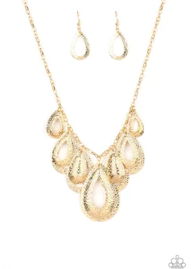Teardrop Tempest Gold Necklace - Paparazzi Accessories