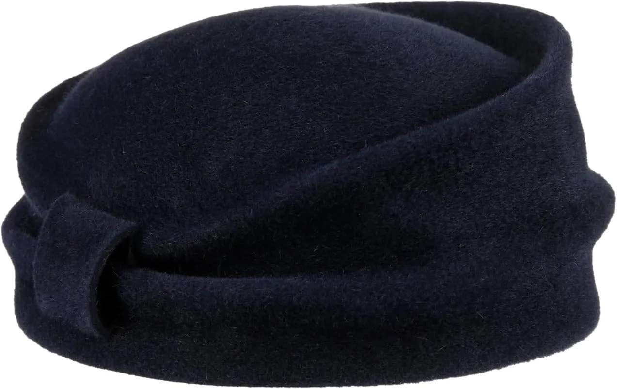 Uni Fur Felt Pillbox Hat Women Navy One Size