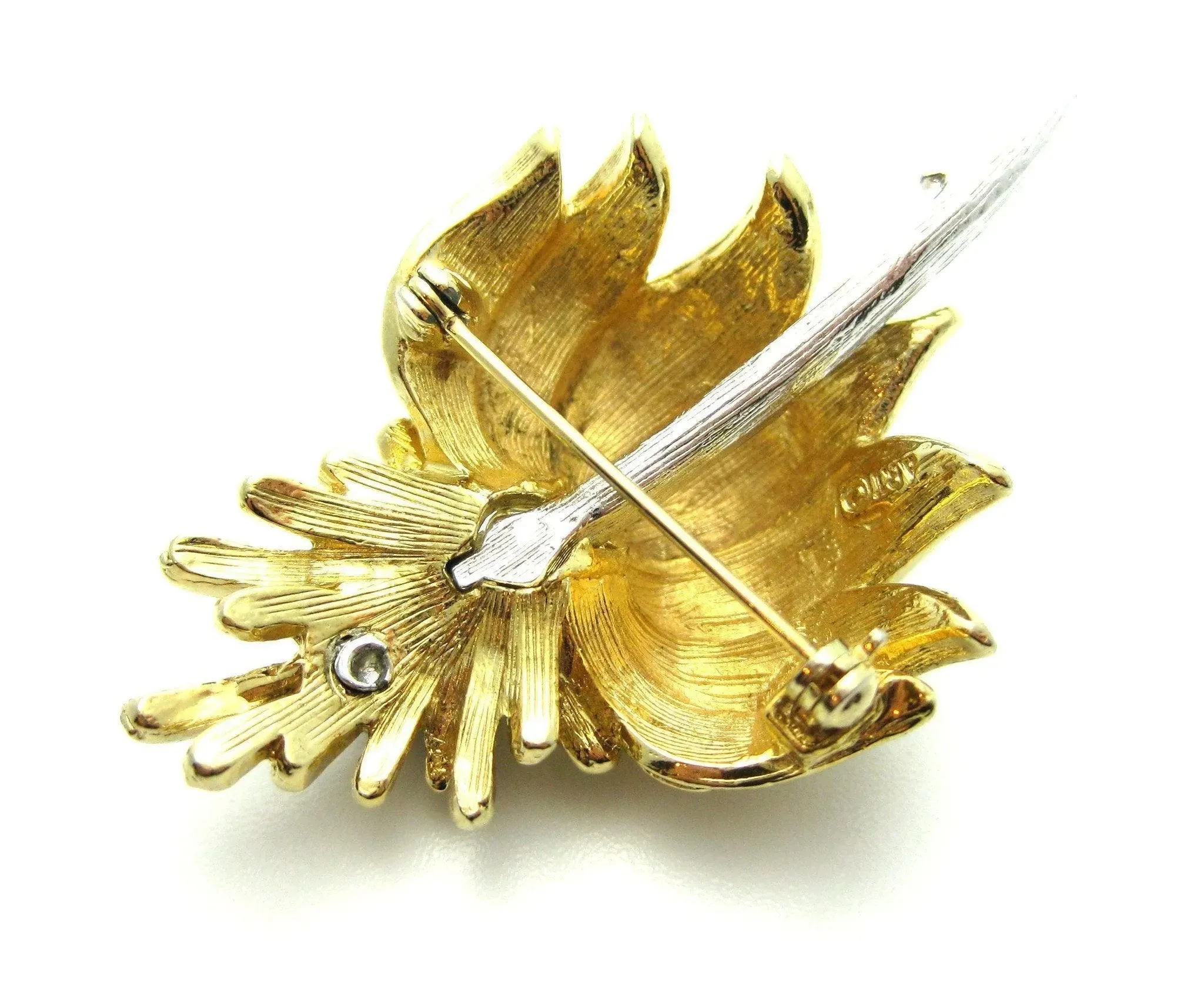 Vintage 1950s Mode-Art Flower & Diamante Designer Brooch