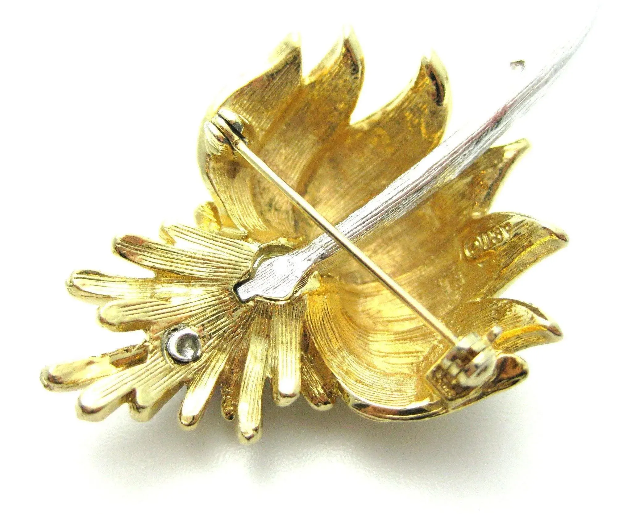 Vintage 1950s Mode-Art Flower & Diamante Designer Brooch
