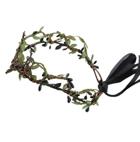 Vivivalue Black Antler Crown Woodland Elf Headband Fairy Forest Headpiece for Women Girls Halloween Cosplay Photo Shoot Mardi Gras Carnival Prom