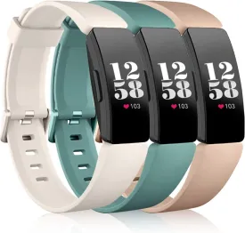 Wepro Bands Compatible with Fitbit Inspire 2 Bands for Women, Sports Bands Compatible with Fitbit Inspire, Soft Replacement Strap Accessories Compatible with Inspire HR, Small, Large