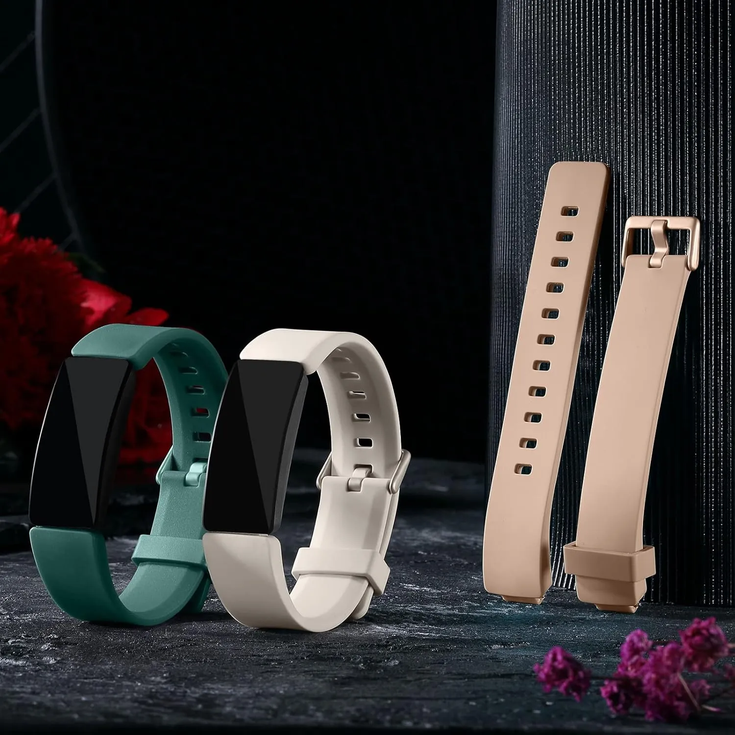 Wepro Bands Compatible with Fitbit Inspire 2 Bands for Women, Sports Bands Compatible with Fitbit Inspire, Soft Replacement Strap Accessories Compatible with Inspire HR, Small, Large