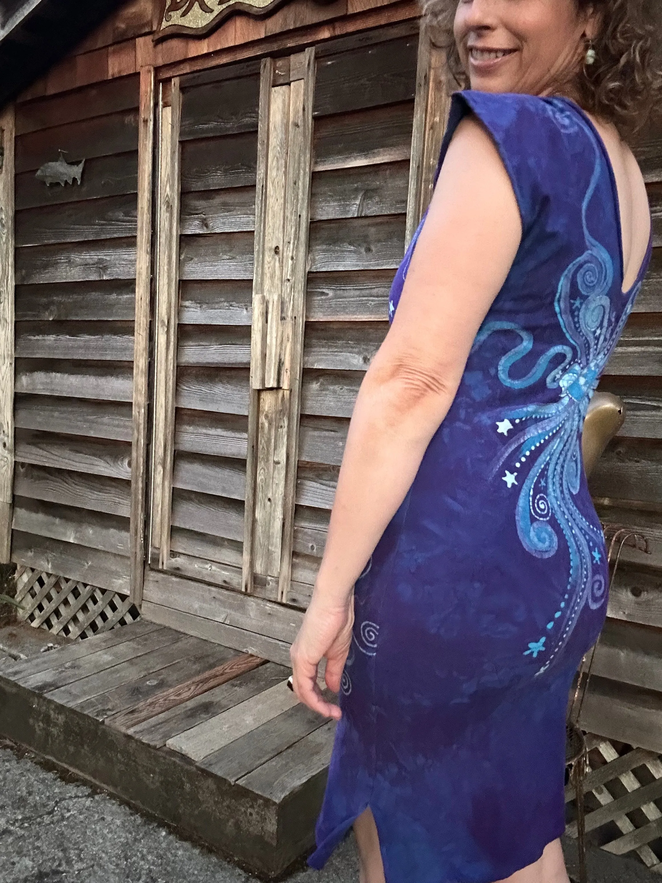 Wisteria Bliss Tribal Stretchy Tube Batik Dress