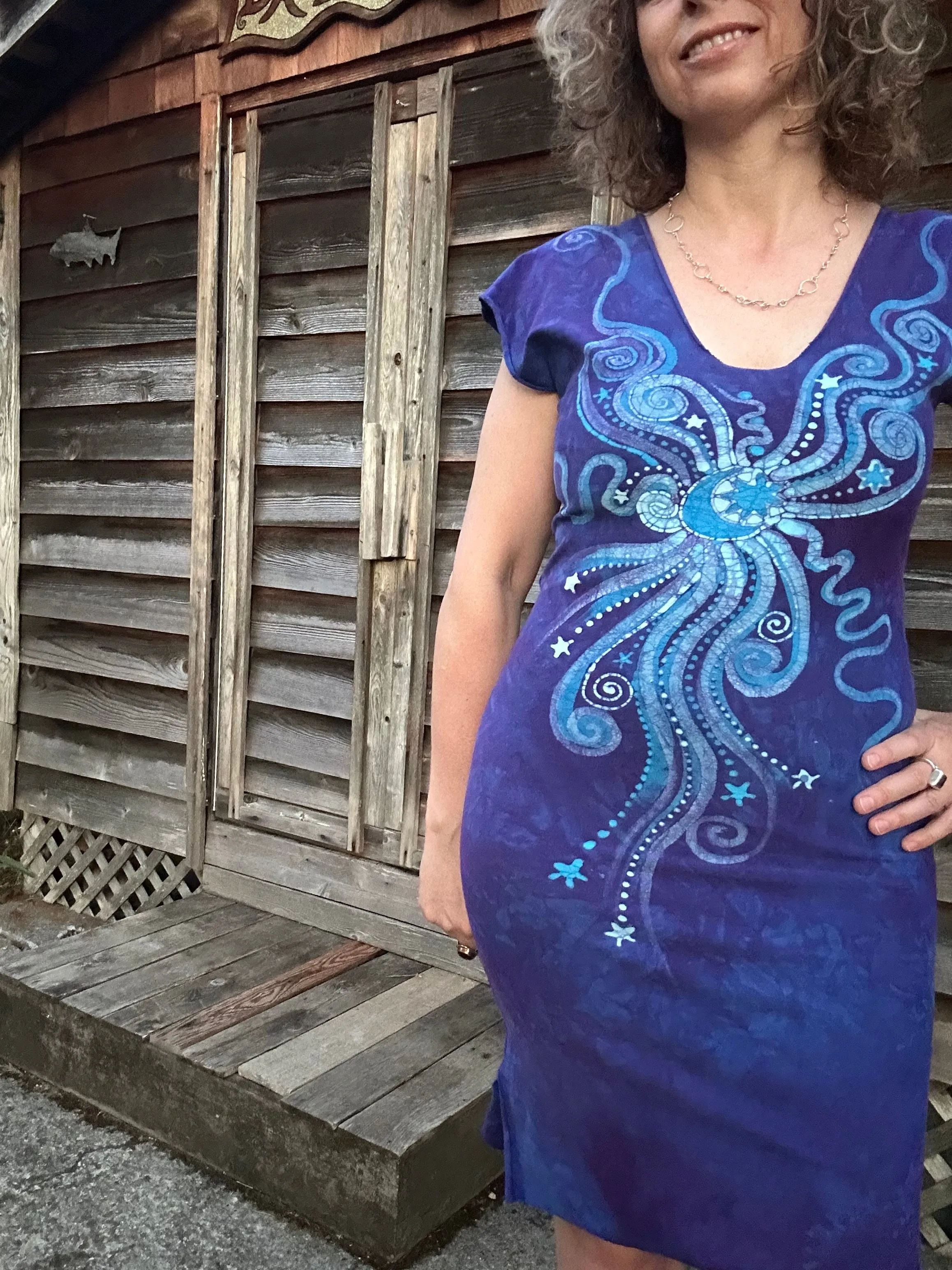 Wisteria Bliss Tribal Stretchy Tube Batik Dress