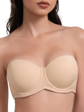 Women's Push up Strapless Bra Multiway Lift Padded Underwire Bra Anti Slip Full Coverage Convertible Brassie