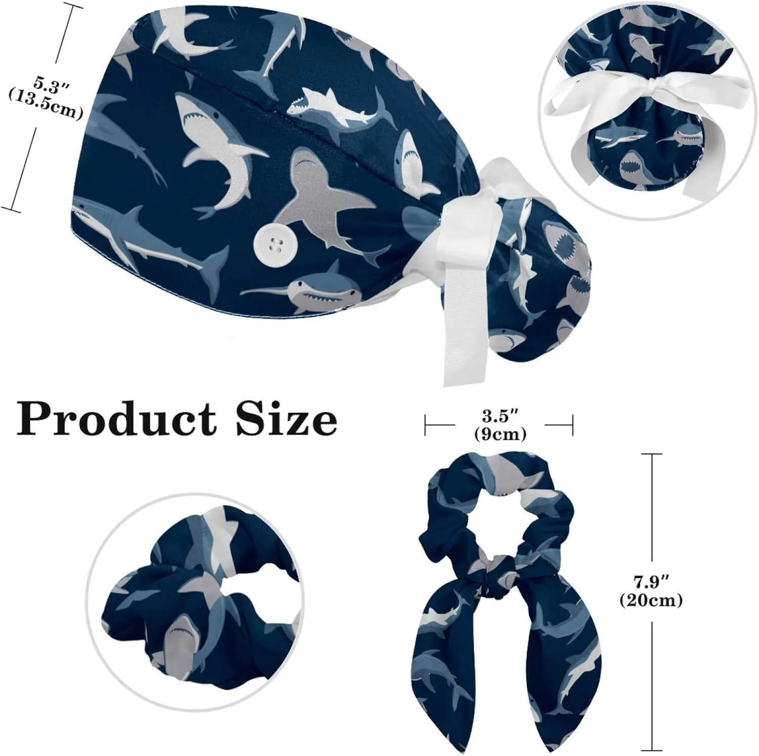 Women's Working Caps with Bow Scrunchies Cute Dog Paws Pattern Lace-Up Hat Unisex Hair Covers One Size