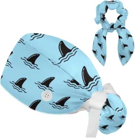 Women's Working Caps with Bow Scrunchies Cute Dog Paws Pattern Lace-Up Hat Unisex Hair Covers One Size