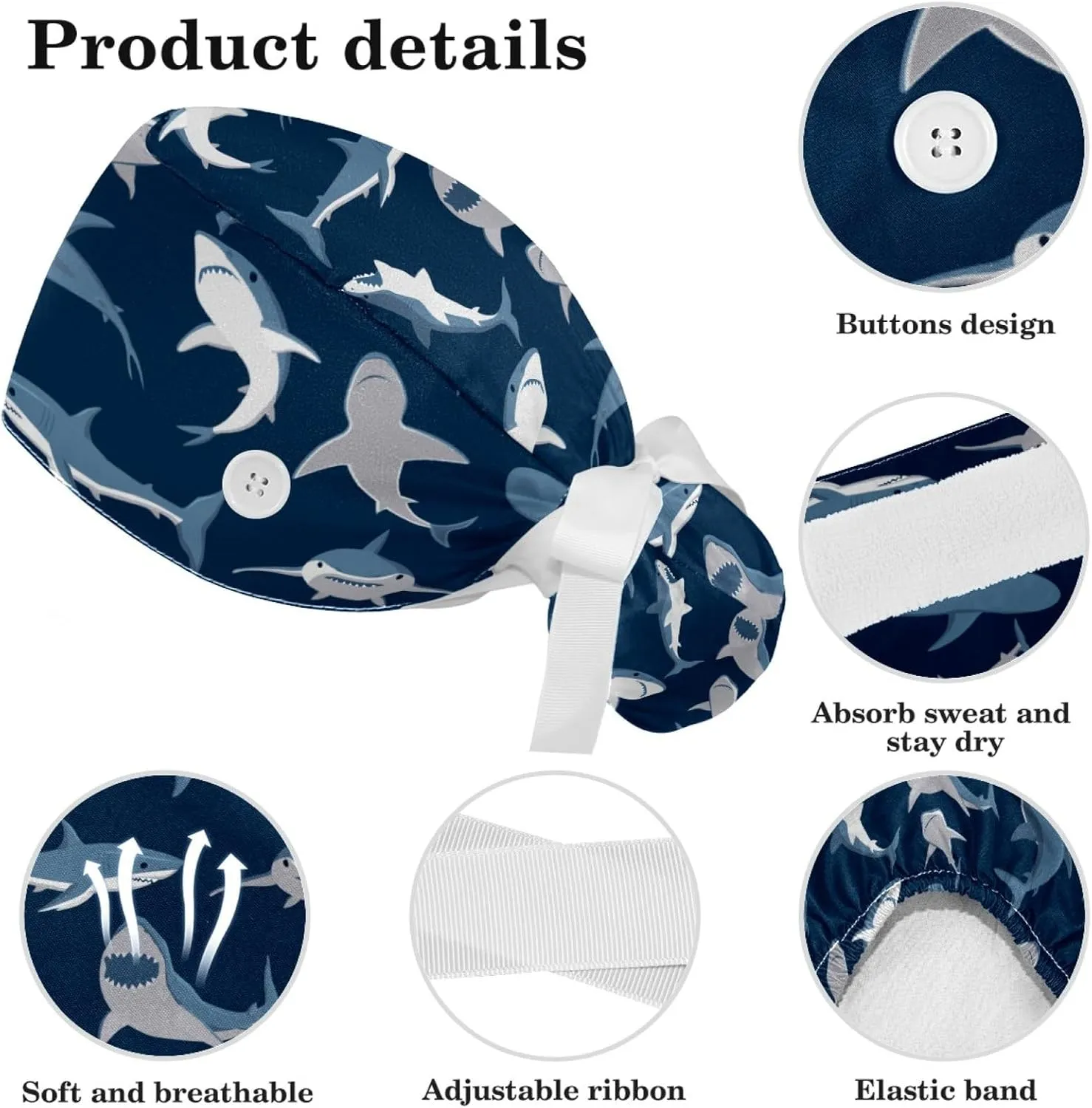 Women's Working Caps with Bow Scrunchies Cute Dog Paws Pattern Lace-Up Hat Unisex Hair Covers One Size