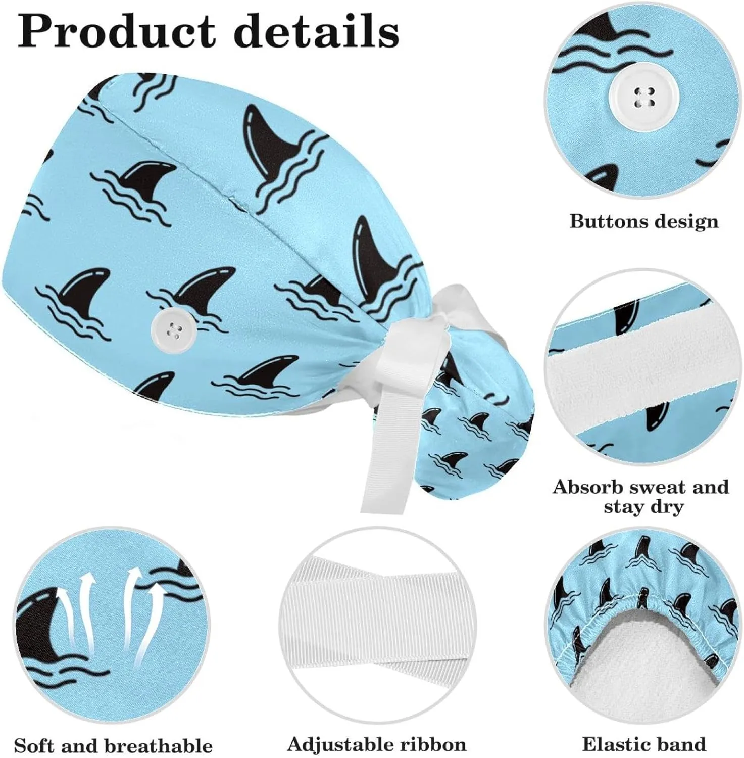 Women's Working Caps with Bow Scrunchies Cute Dog Paws Pattern Lace-Up Hat Unisex Hair Covers One Size