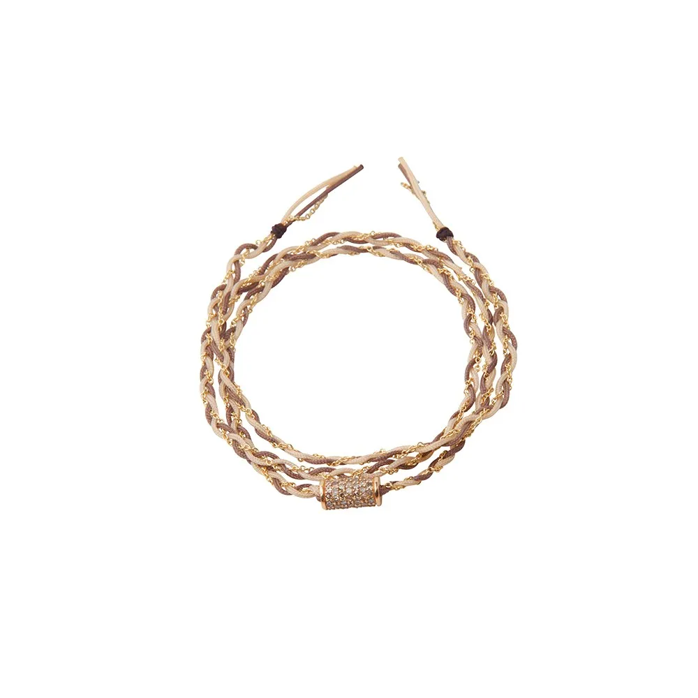 Woven Gold String and Gold Bracelet